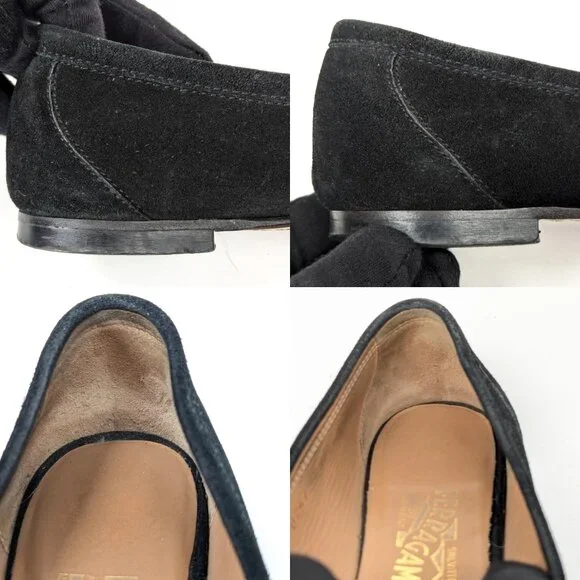 SALVATORE FERRAGAMO Gancini Suede Loafers Women's Loafers 10.5